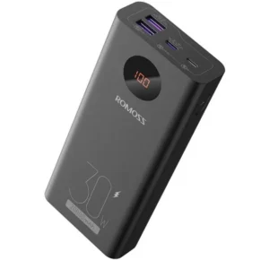 Romoss PEA20 20000mAh power bank with LED digital screen and multiple charging ports