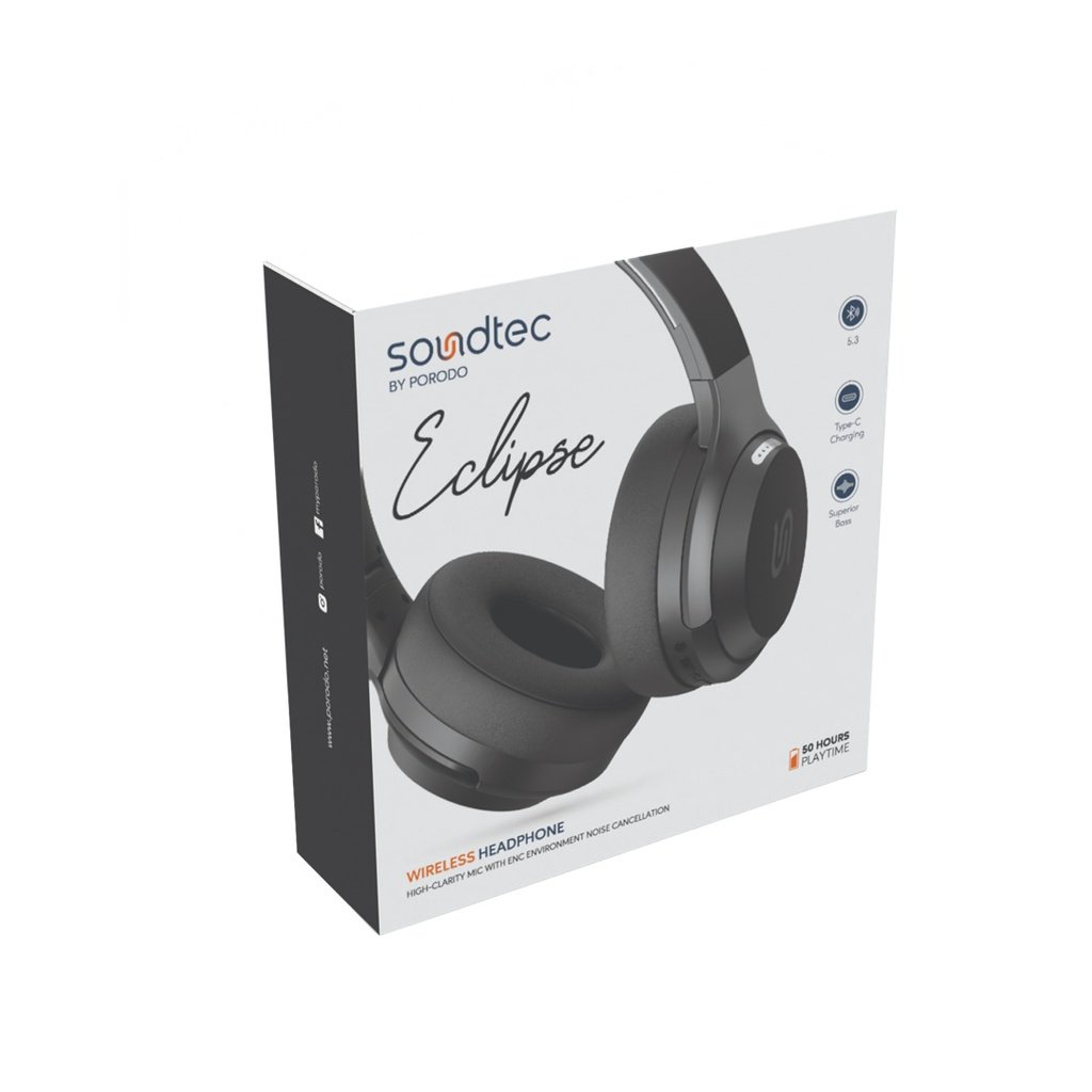 Porodo Soundtec Eclipse Wireless Headphone High Clarity Mic With ENC Environment Noise Cancellation (1)