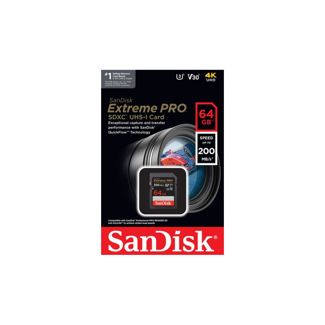 Sandisk-SD-Card-Extreme-Pro-V30-U3-4K-64GB200mbs-02 SanDisk Extreme PRO SDXC 64GB | 128GB | 256GB - Image 1