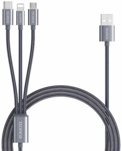 romoss CB25A cable with 3-in-1 Type-C, Lightning, and Micro-USB connectors