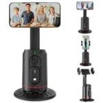 rechargeable auto face tracking ai sensor tripod 360 rotation face and body movements track