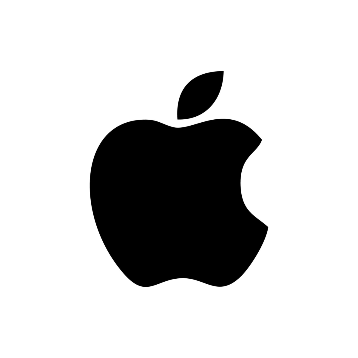 apple logo black isolated on white background free vector