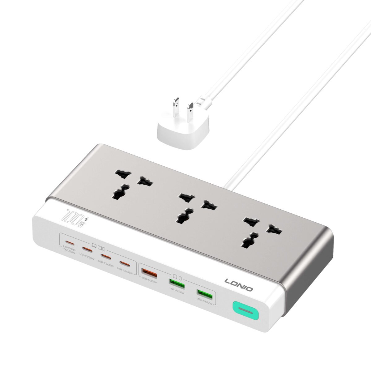 LDNIO SC3 10-in-1 100W GaN Desktop Power Strip & Charging Hub - Image 5
