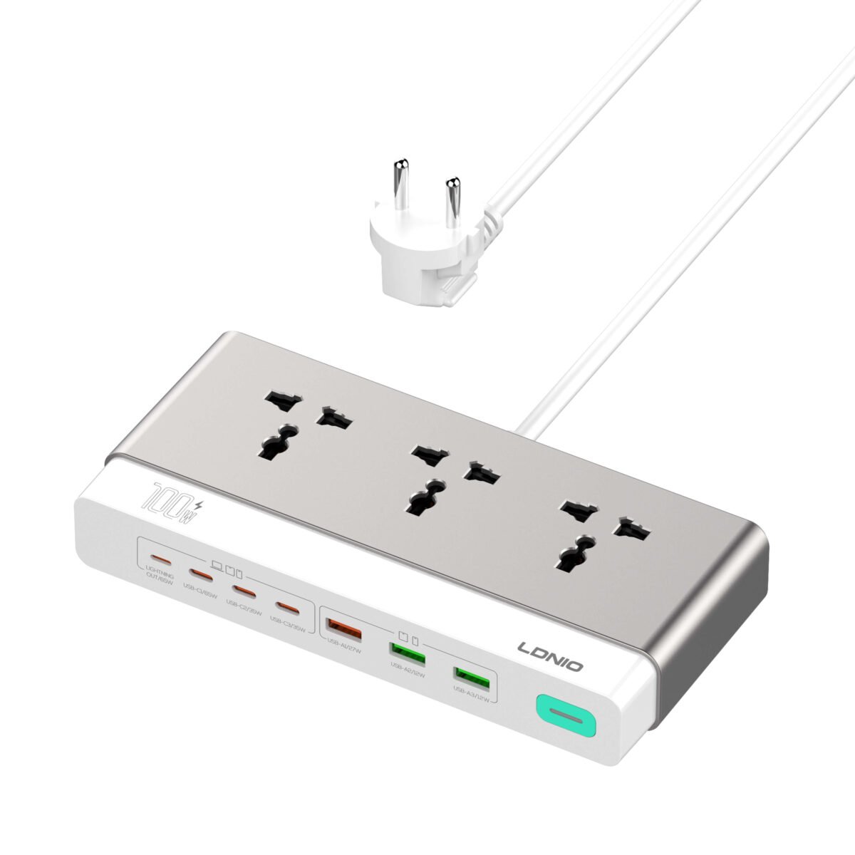 LDNIO SC3 10-in-1 100W GaN Desktop Power Strip & Charging Hub - Image 3